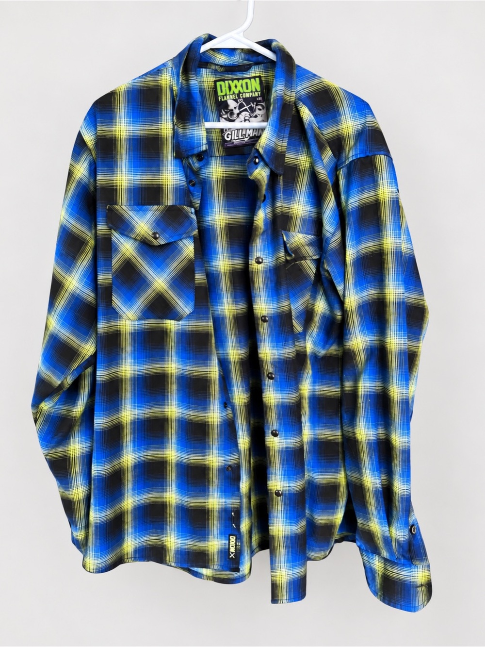 Dixxon The Gill-Man Flannel 2X Universal Monsters Horror Series Blue Green Plaid